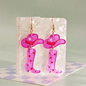 Pink Boho Cowboy Earrings